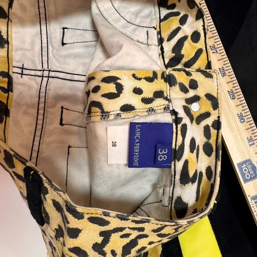 Lanca Perfume Leopard Print Mini Skirt with Yellow Accents - Picture 5 of 7